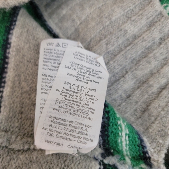 J Crew XS Crewneck Sweater Wool Alpaca Boxy Oversized Striped - Picture 4 of 5